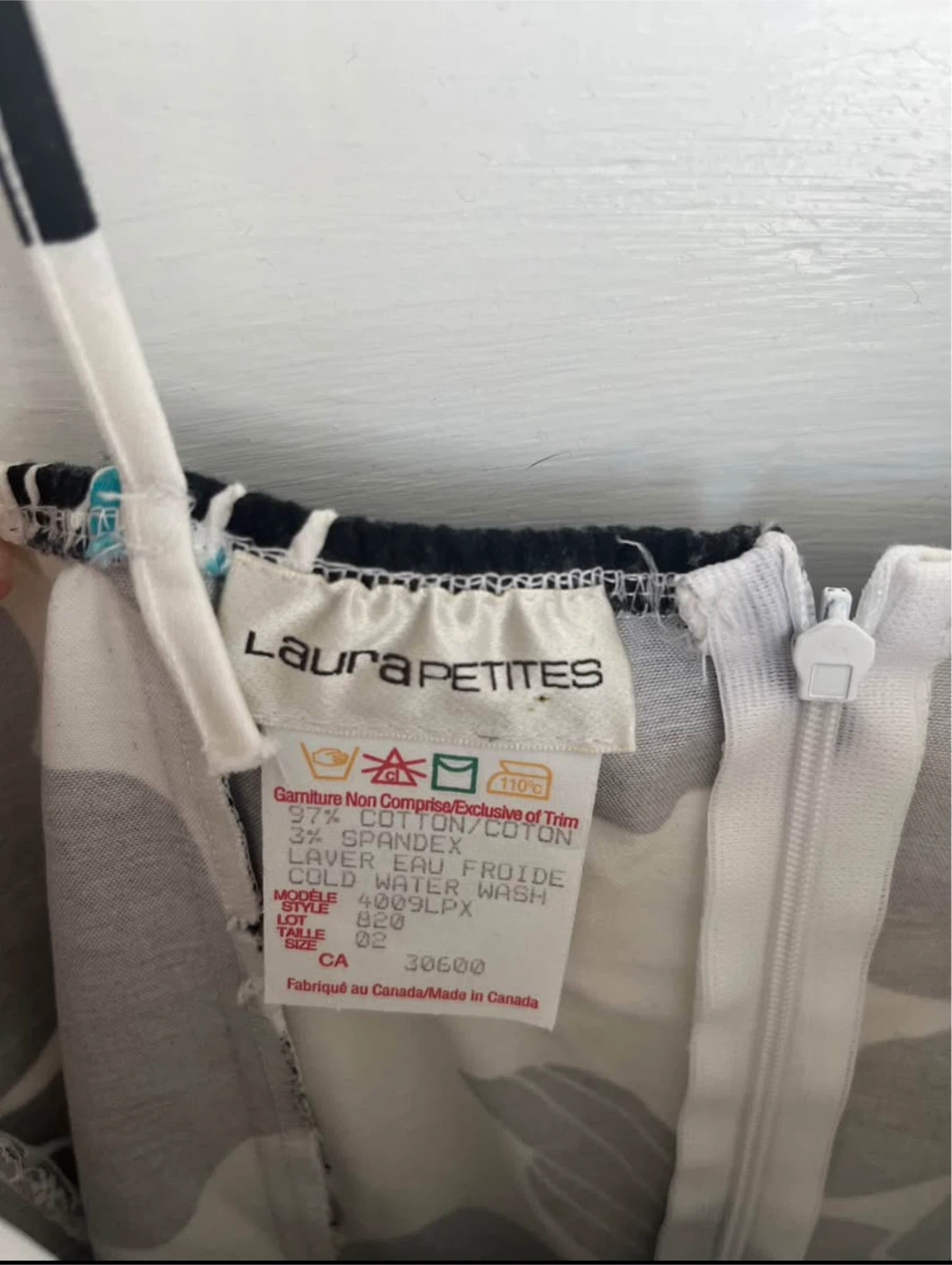 Laura Petites Floral Dress Black White Blue Size 02 - photo 3