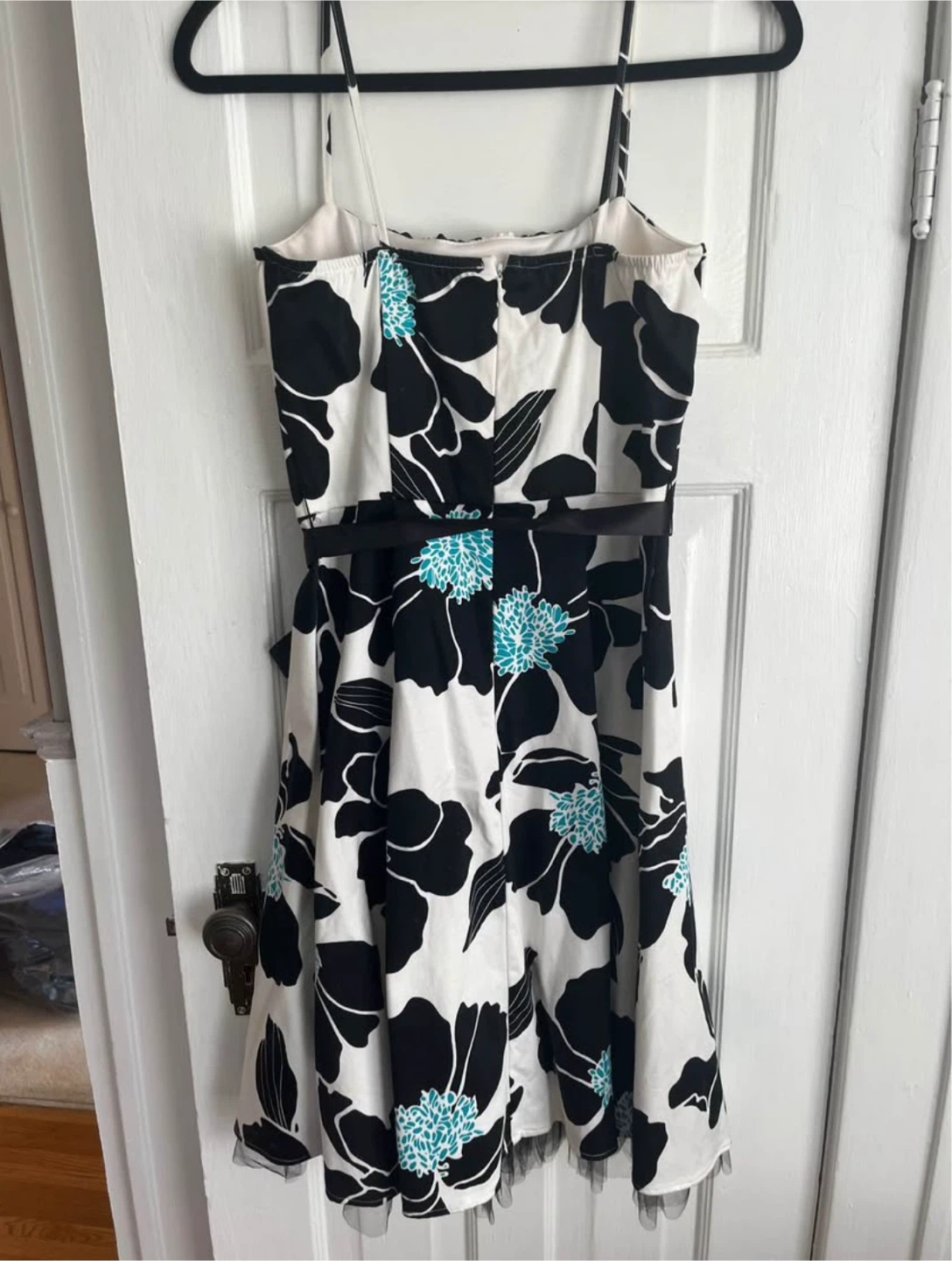 Laura Petites Floral Dress Black White Blue Size 02 - photo 2