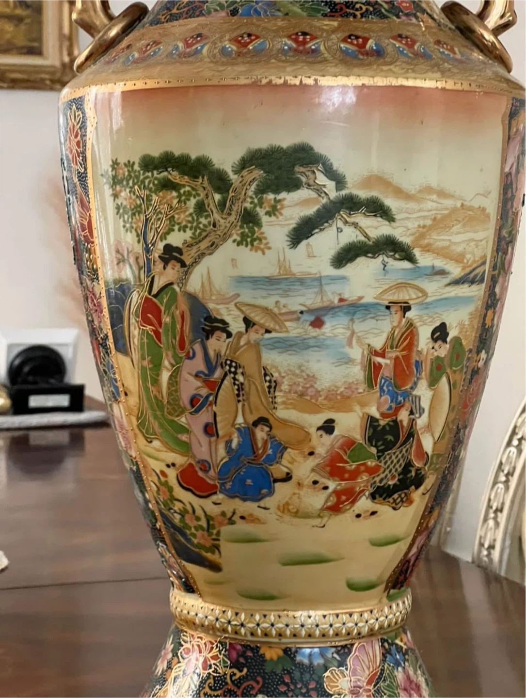 Vintage Decorative Vase with Gold Handles - photo 2