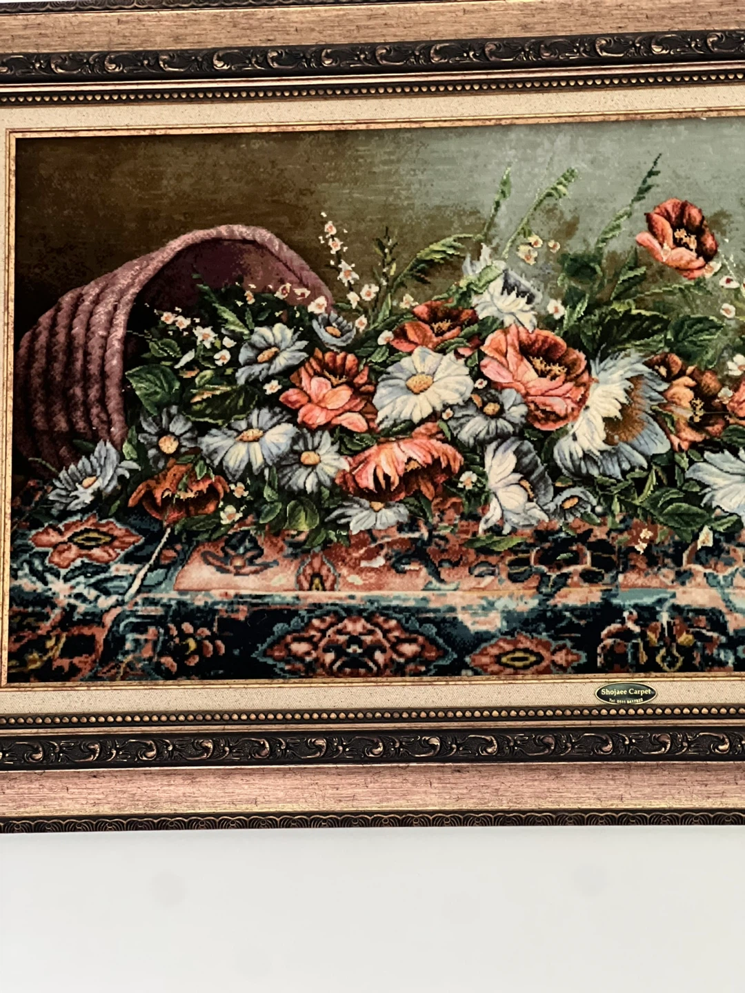 Shojaee Carpet Framed Floral Art