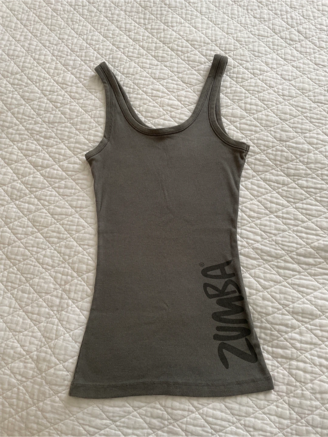 Zumba Tank Top - Grey Ribbed Athletic Shirt