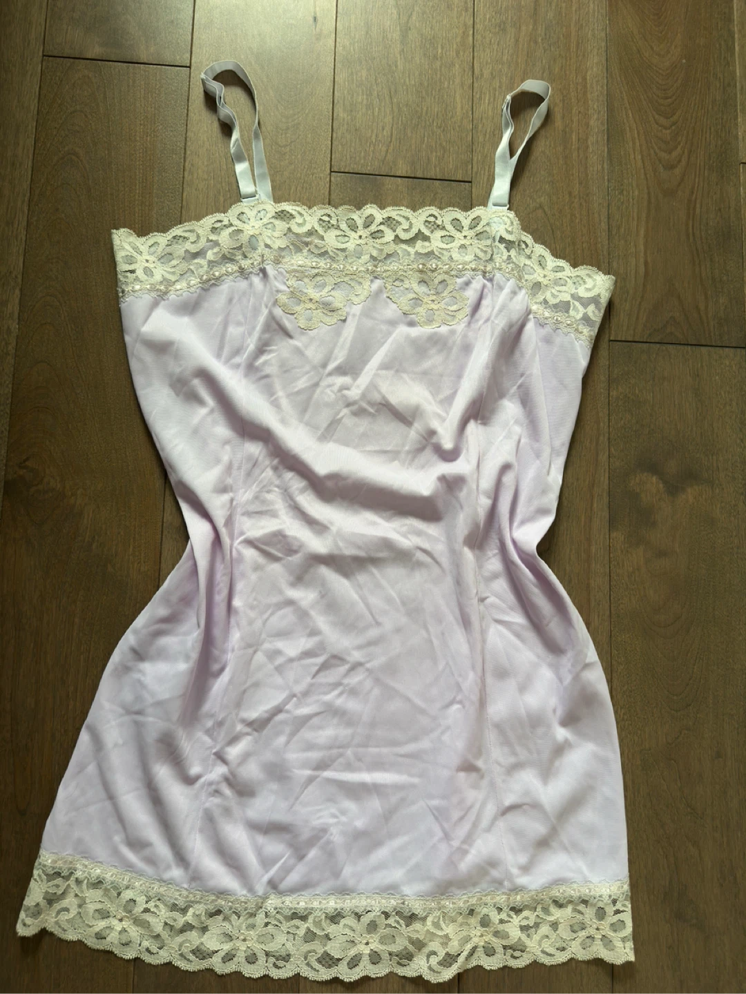 Vintage Light Purple Lace Trim Slip