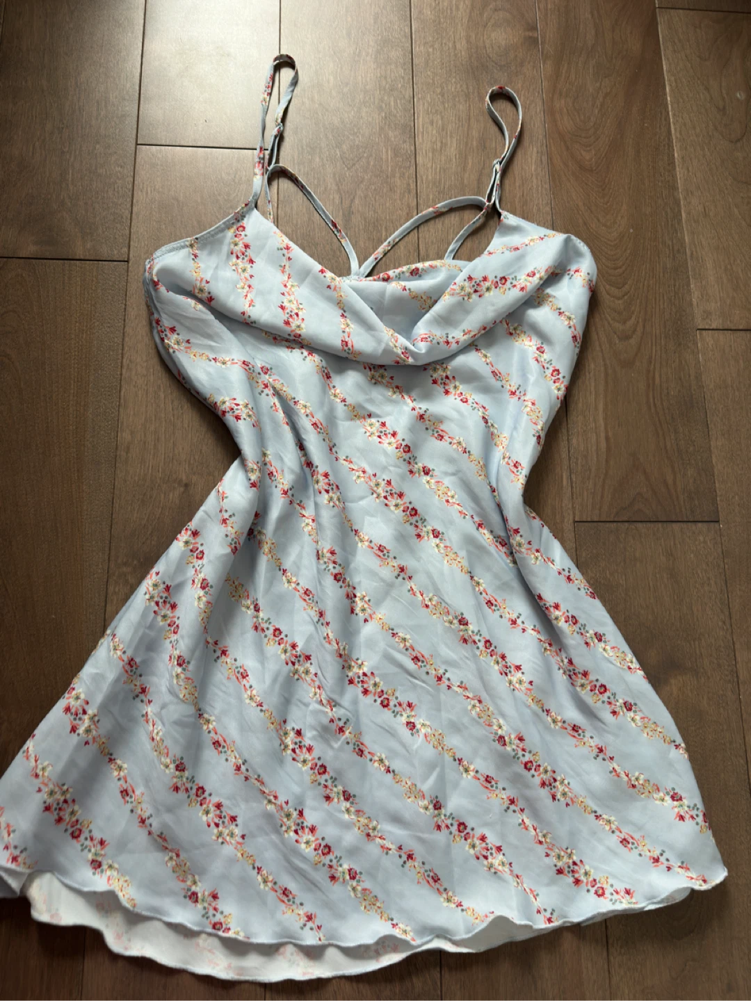 Free People Light Blue Floral Mini Dress