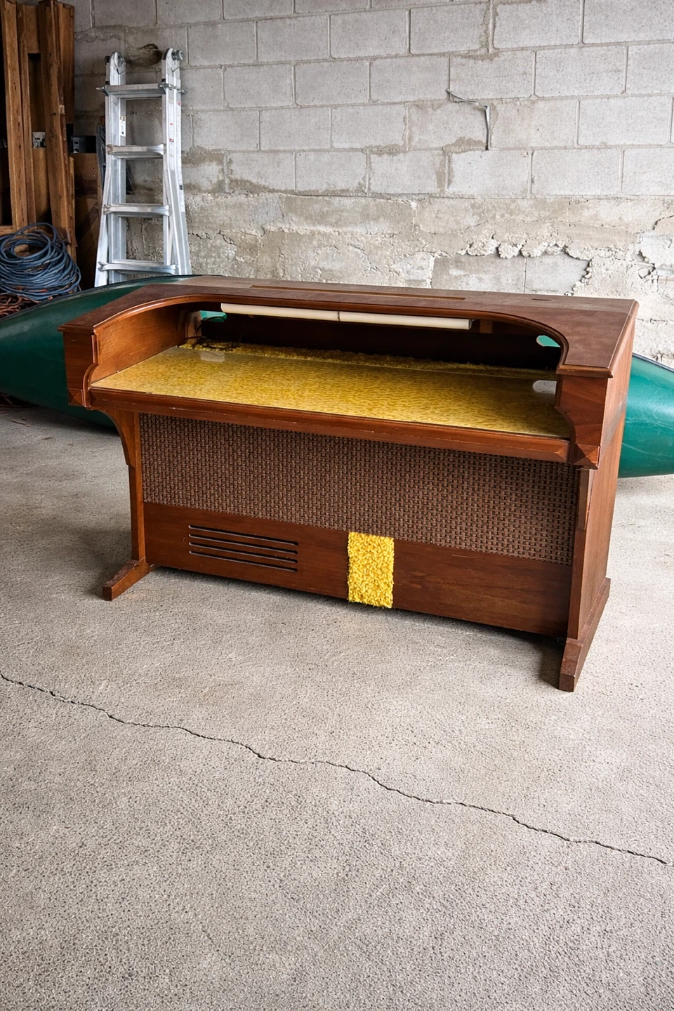 Vintage MCM Wooden Organ Table