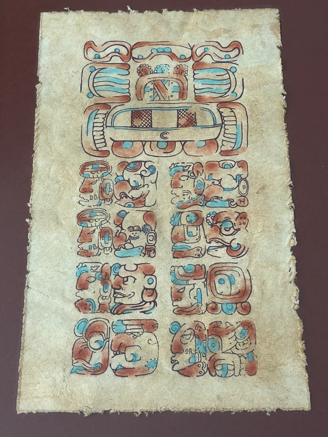Vintage Maya Bark Paper Painting –  Mexican Folk Art - photo 2