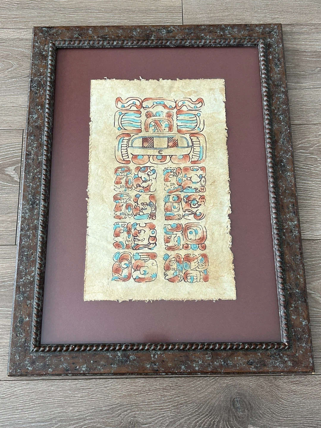 Vintage Maya Bark Paper Painting –  Mexican Folk Art