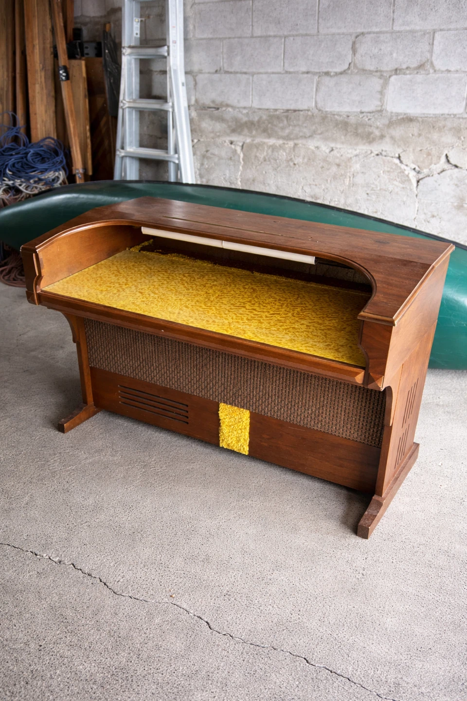 Vintage MCM Wooden Organ Table - photo 4