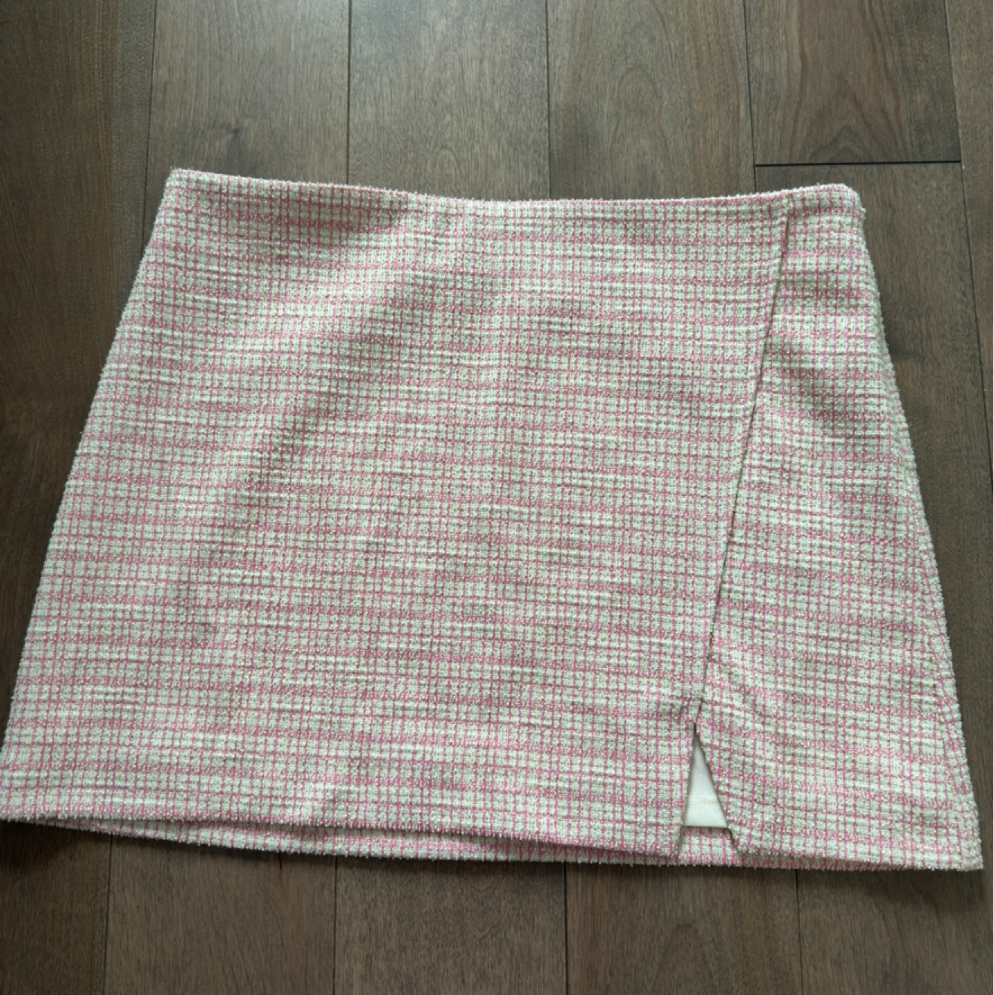 WAYF Tweed Mini Skirt - Pink/White - Size M