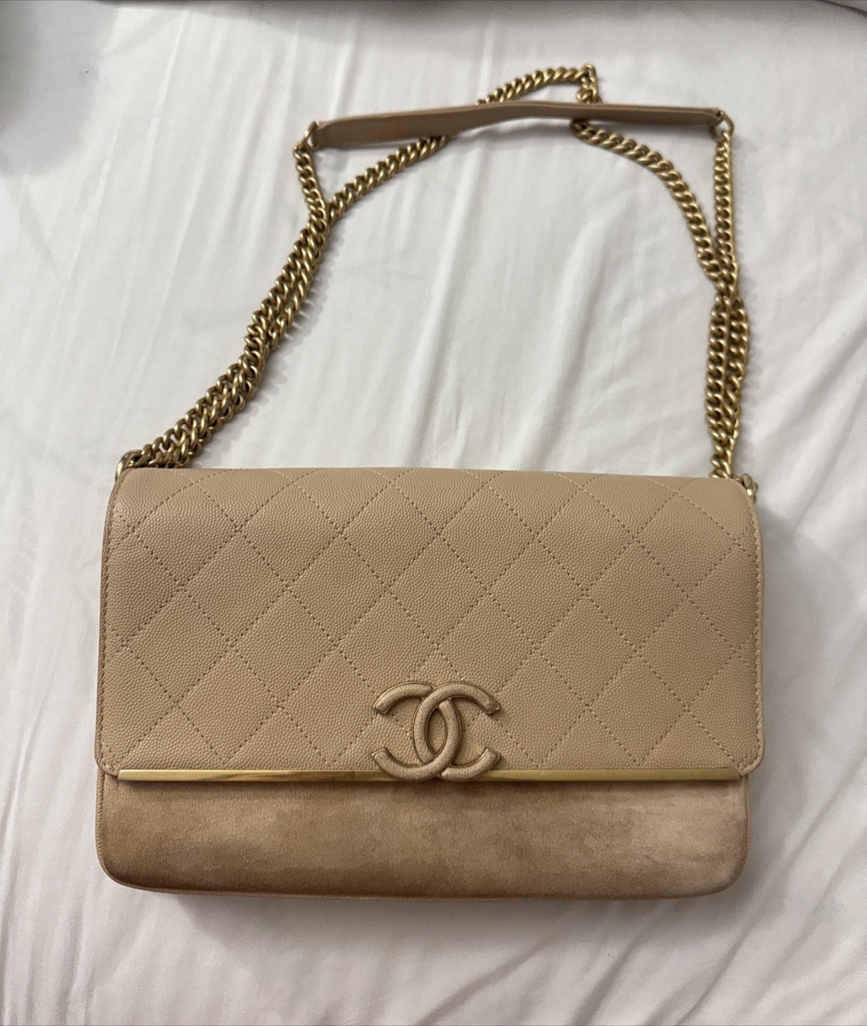 Chanel flap bag Beige Caviar Leather - photo 2