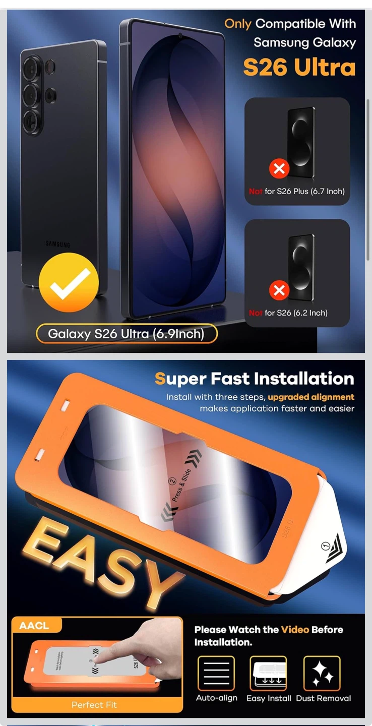3-Pack Screen Protectors for Samsung Galaxy S26 Ultra - photo 2