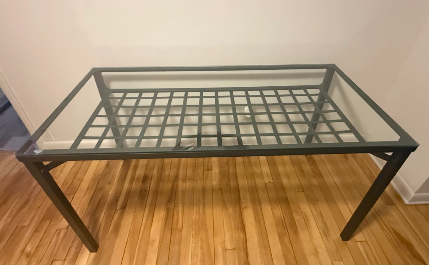 ($50) Black metal dining table with a glass top - photo 2