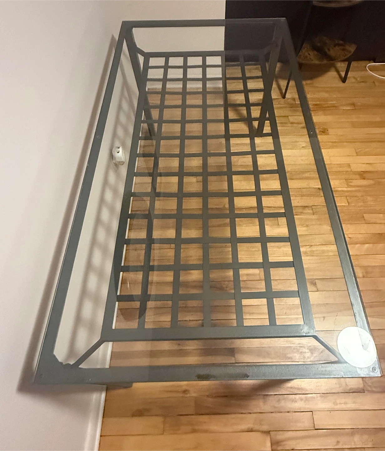 ($50) Black metal dining table with a glass top - photo 3