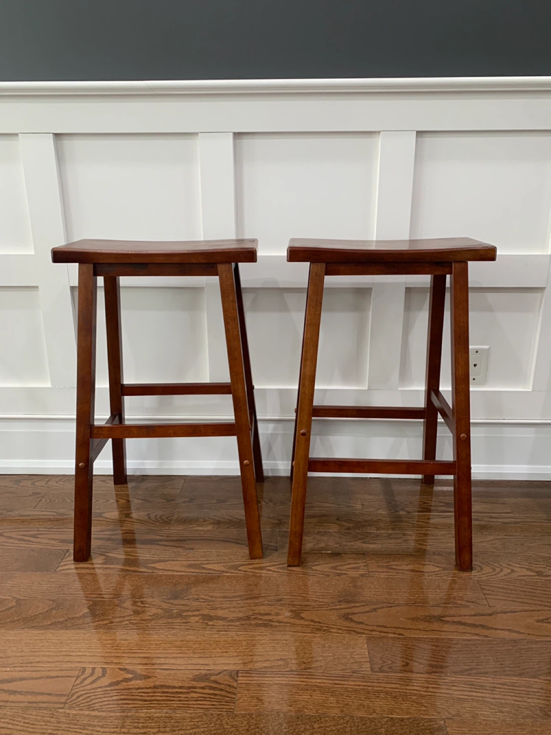 Pair of Wooden Bar Stools (price for the pair)
