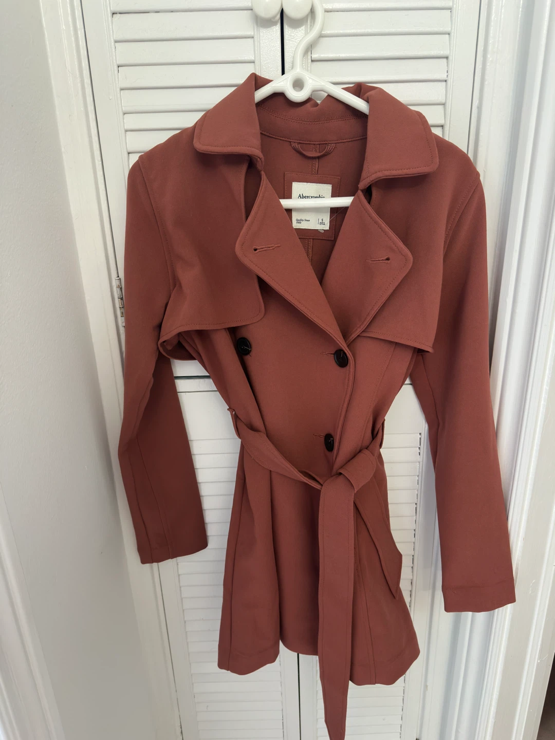Abercrombie & Fitch Women's Trench Coat - Size S - Rosewood
