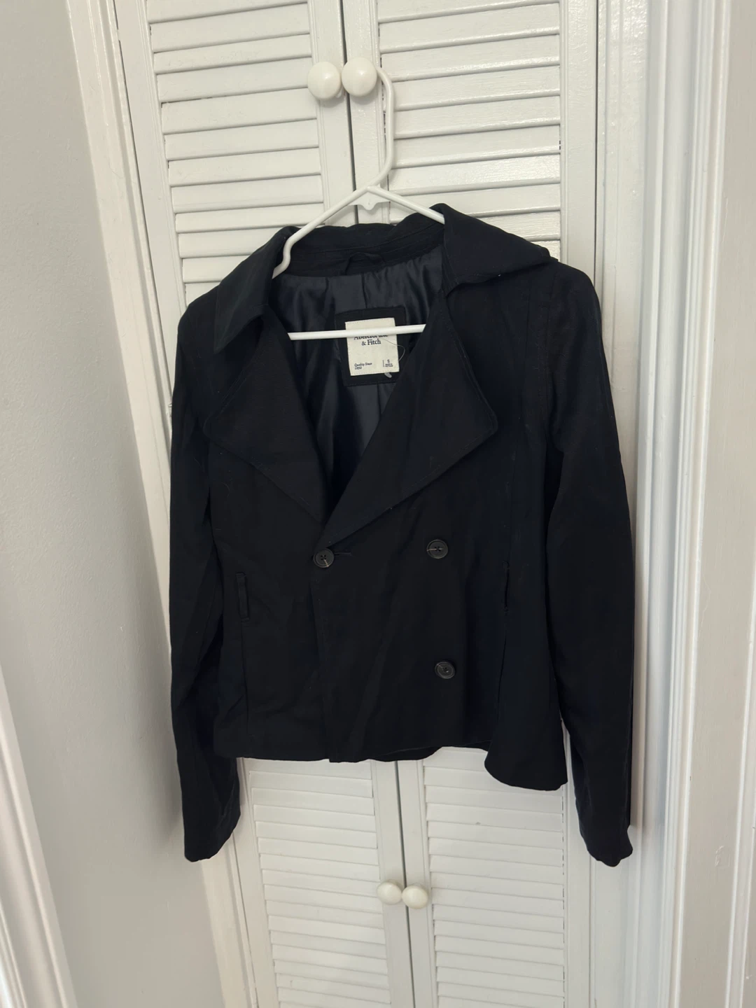 Abercrombie & Fitch Black Double-Breasted Jacket - Size S - photo 2