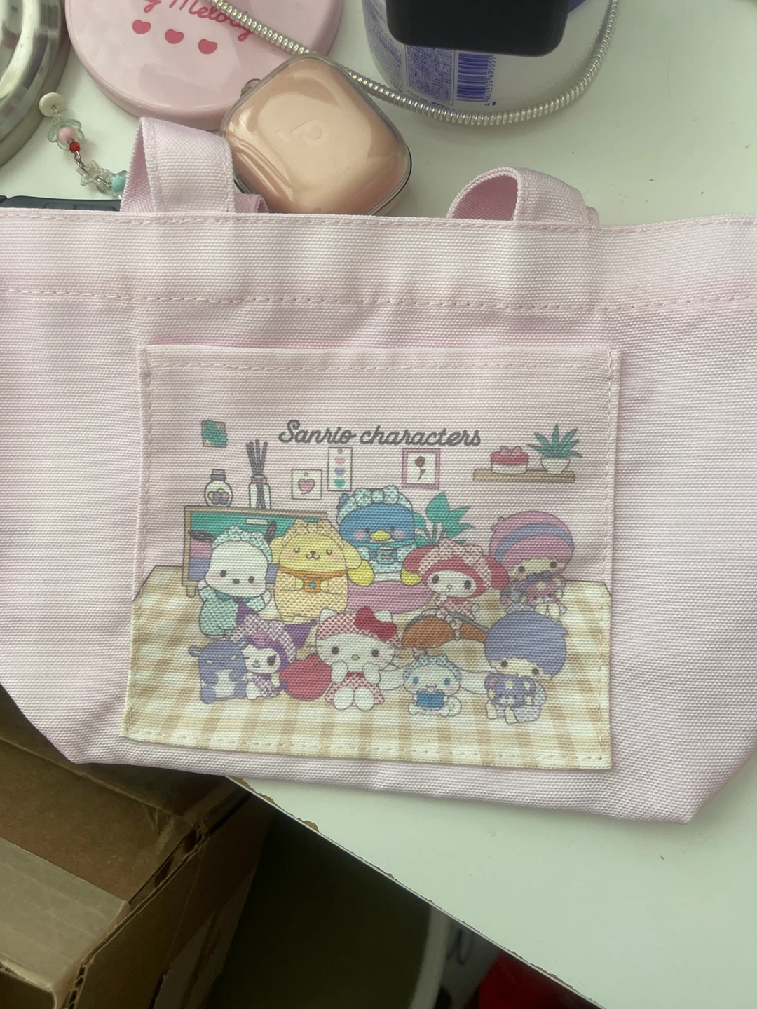 Sanrio Characters Pink Canvas mini Tote Bag