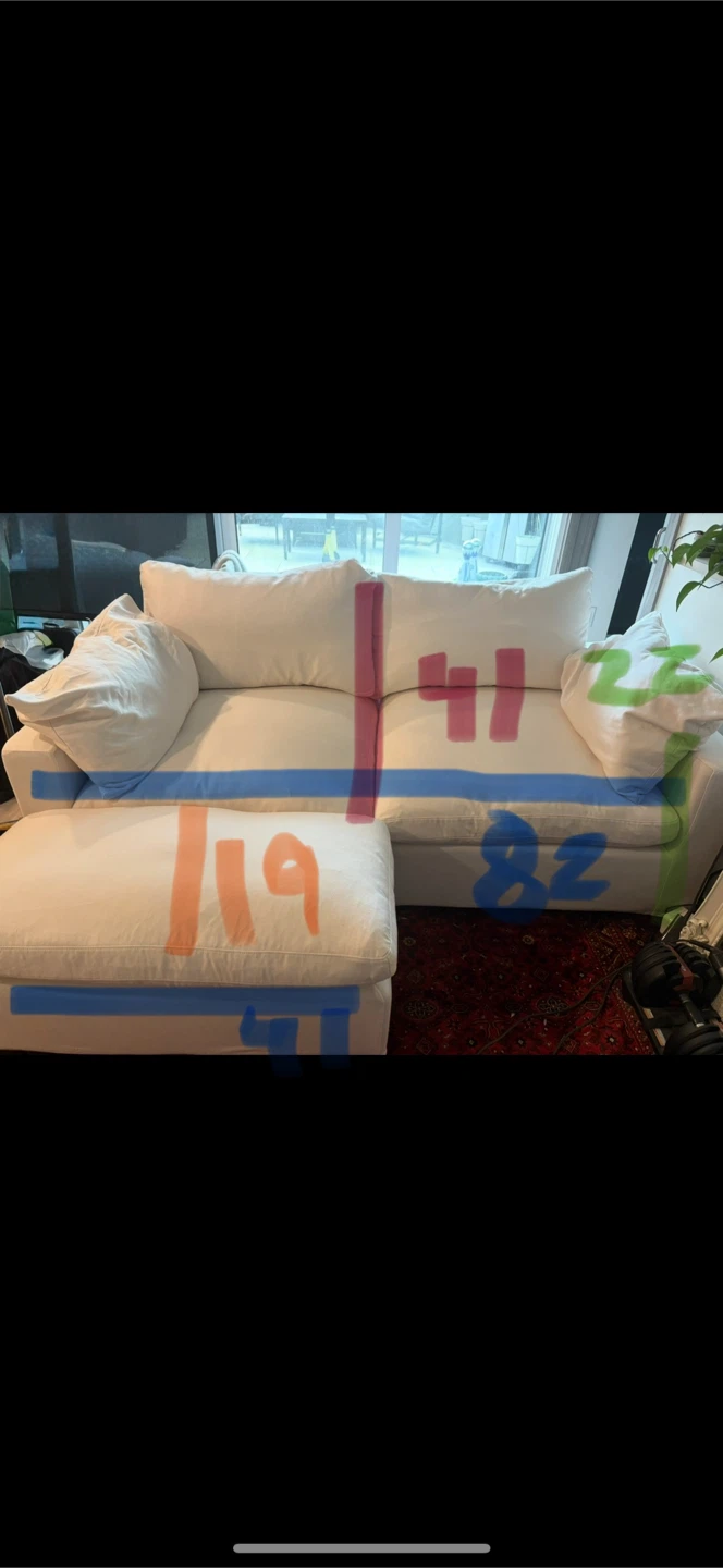 Upgraded Cloud Couch White Sectional Sofa with Ottoman – $1000 - photo 2