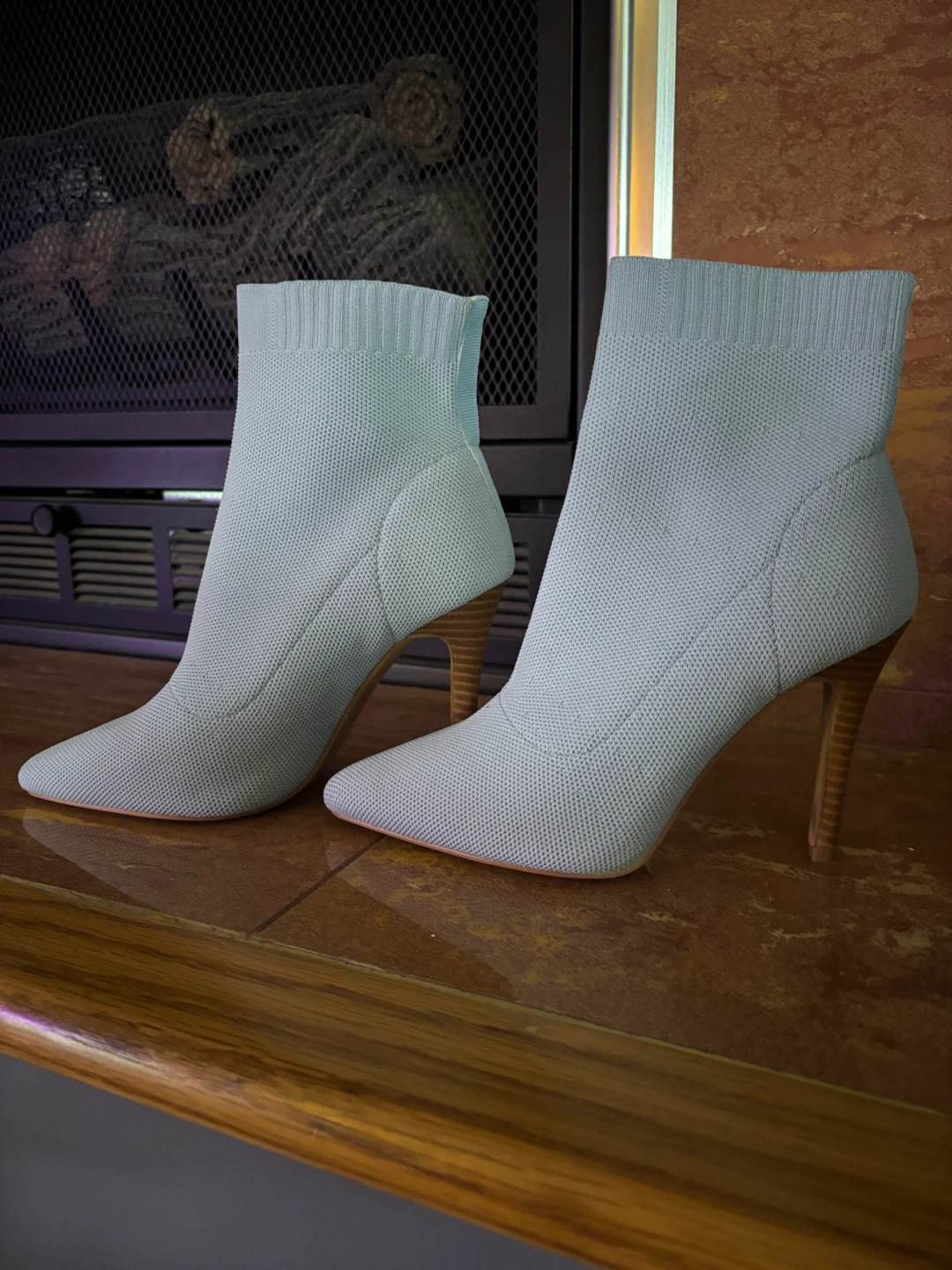 Light Blue Knit Sock Boots with Stiletto Heel - photo 2