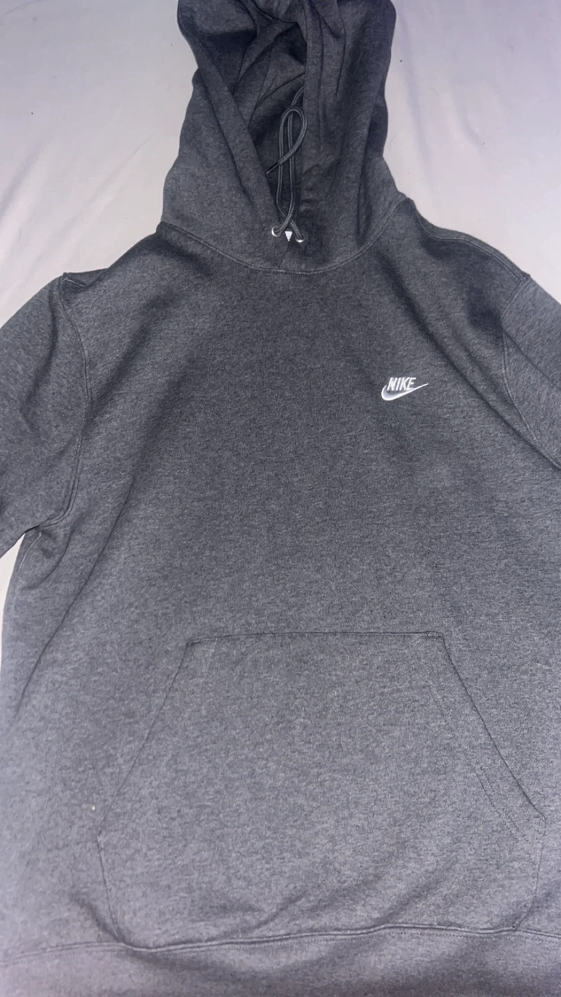 Nike Men's Grey Fleece Hoodie Size M