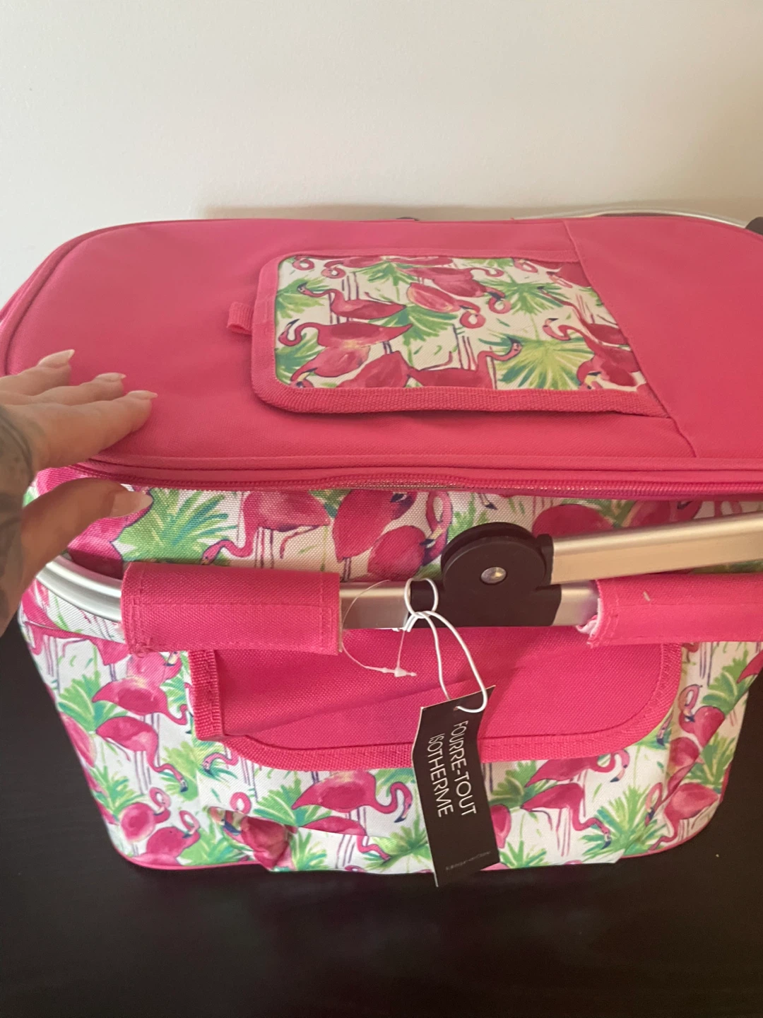 Flamingo Print Insulated Picnic Basket - photo 4