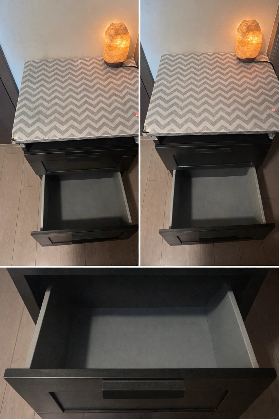 Black 2-Drawer Nightstand