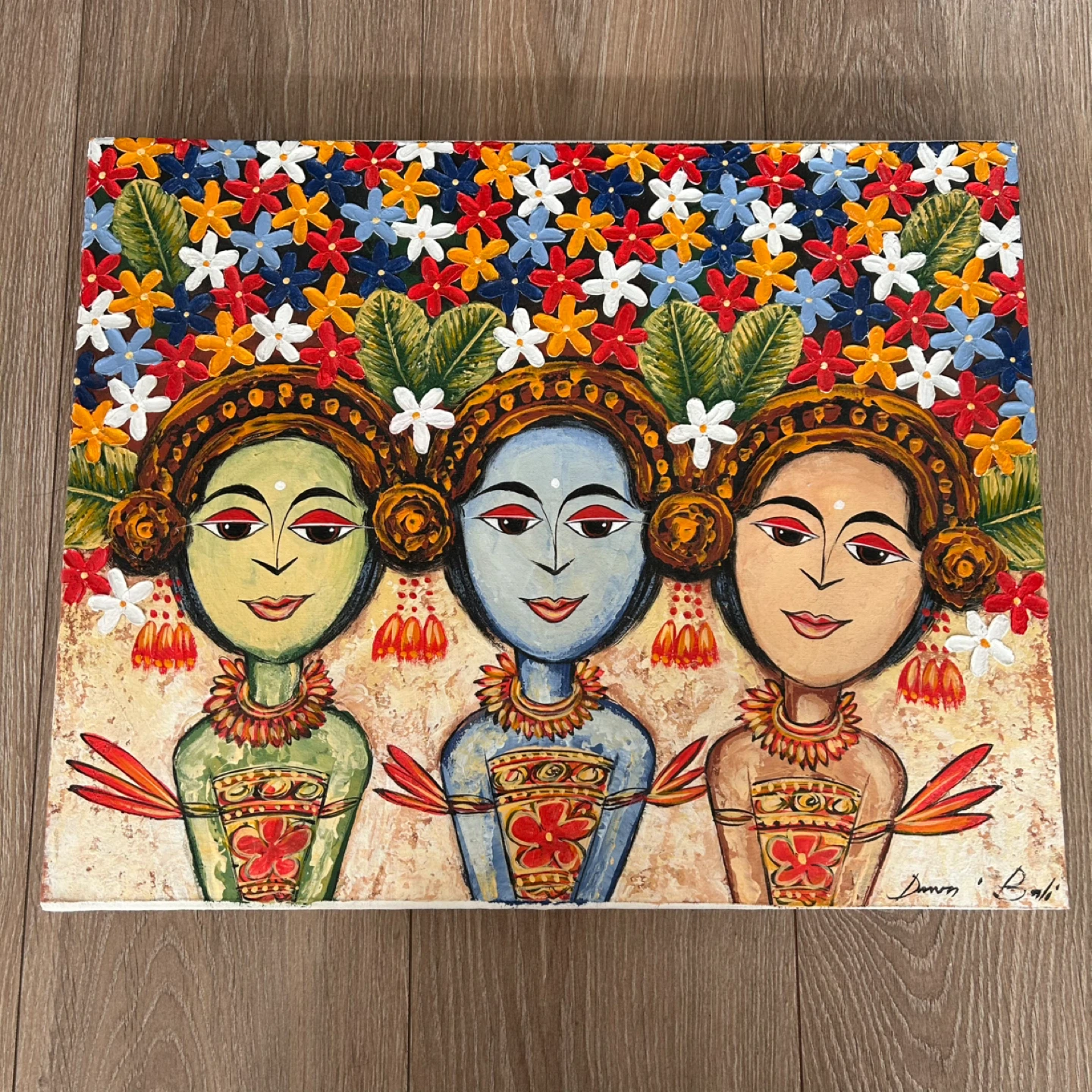 Original Signed Balinese Folk Art Painting