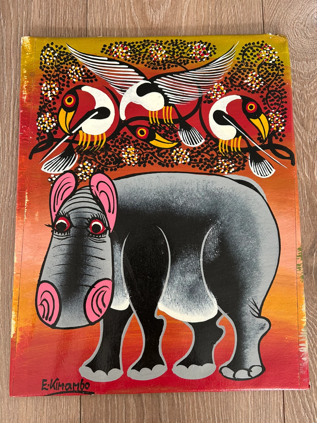 Original E. Kimambo Tingatinga Painting – Tanzanian Folk Art