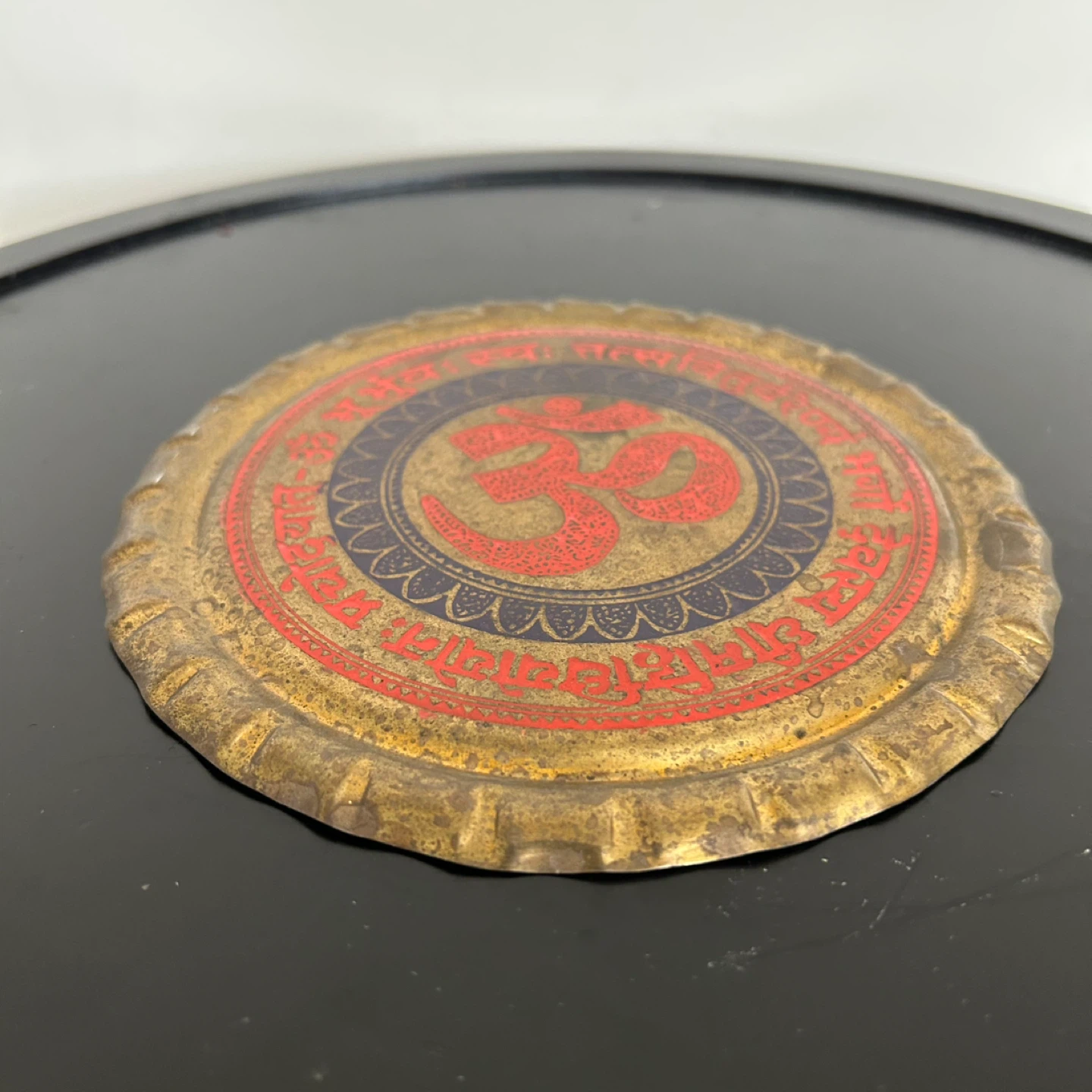 Vintage Brass Wall Plaque – Om Symbol  Spiritual Decor - photo 3