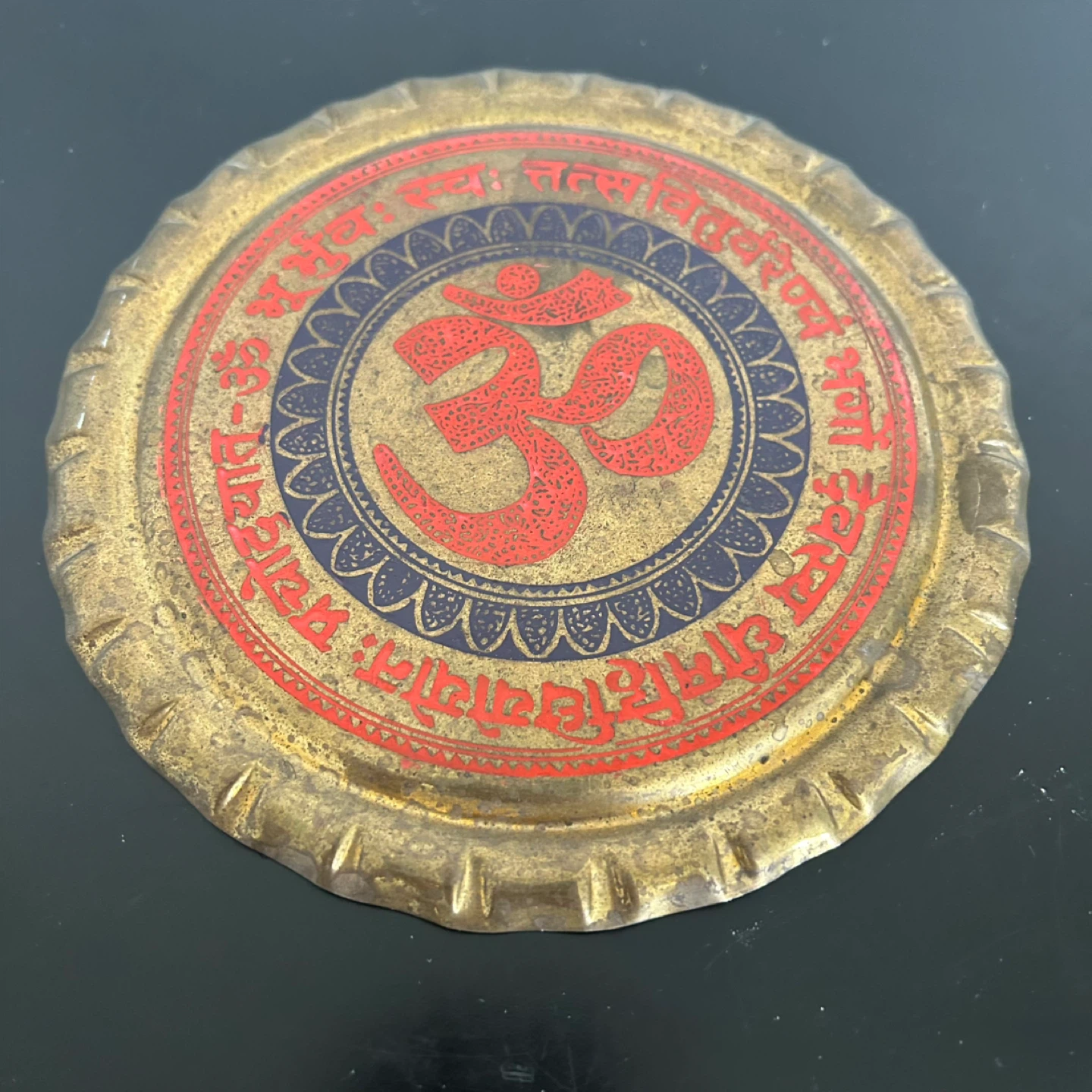 Vintage Brass Wall Plaque – Om Symbol  Spiritual Decor - photo 4