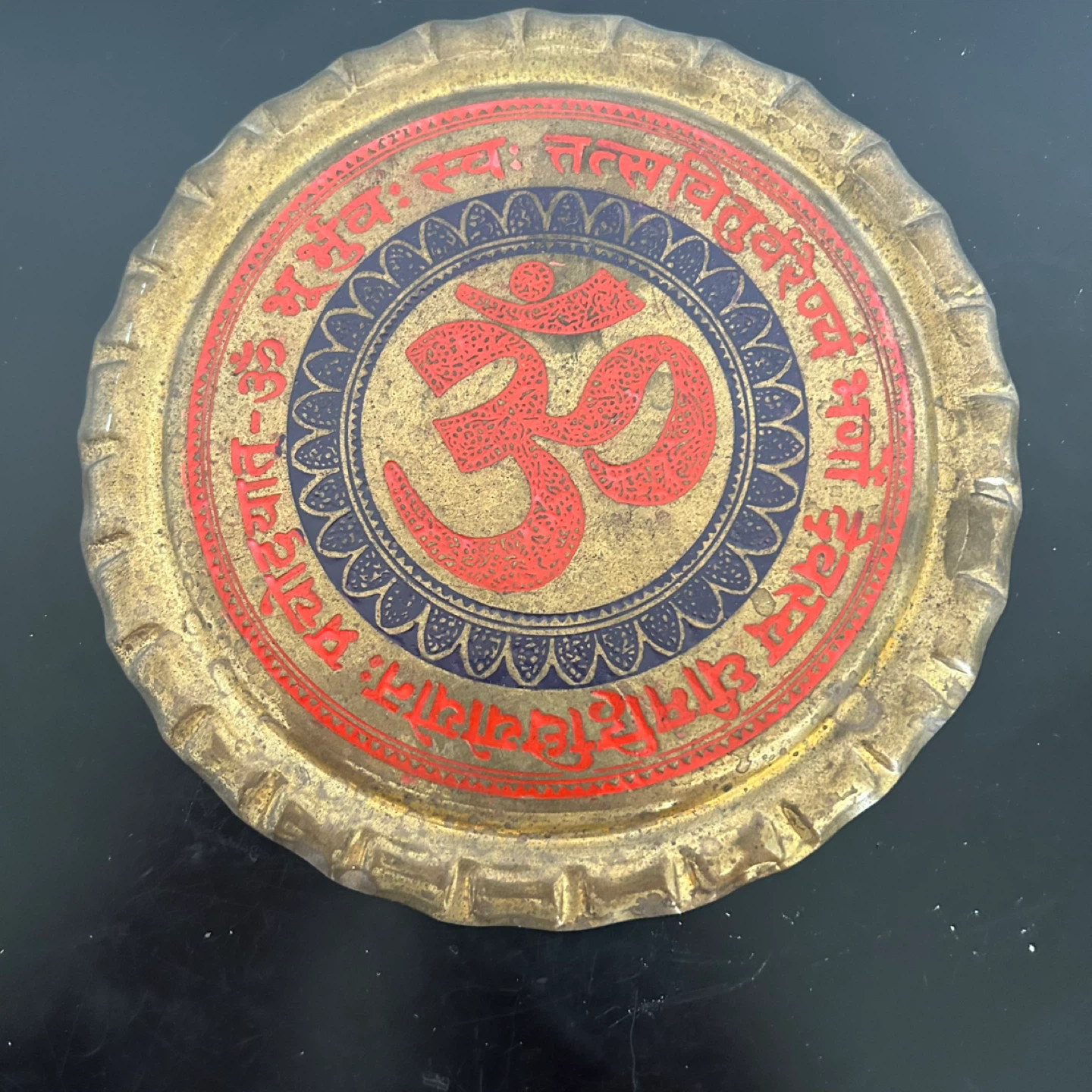 Vintage Brass Wall Plaque – Om Symbol  Spiritual Decor