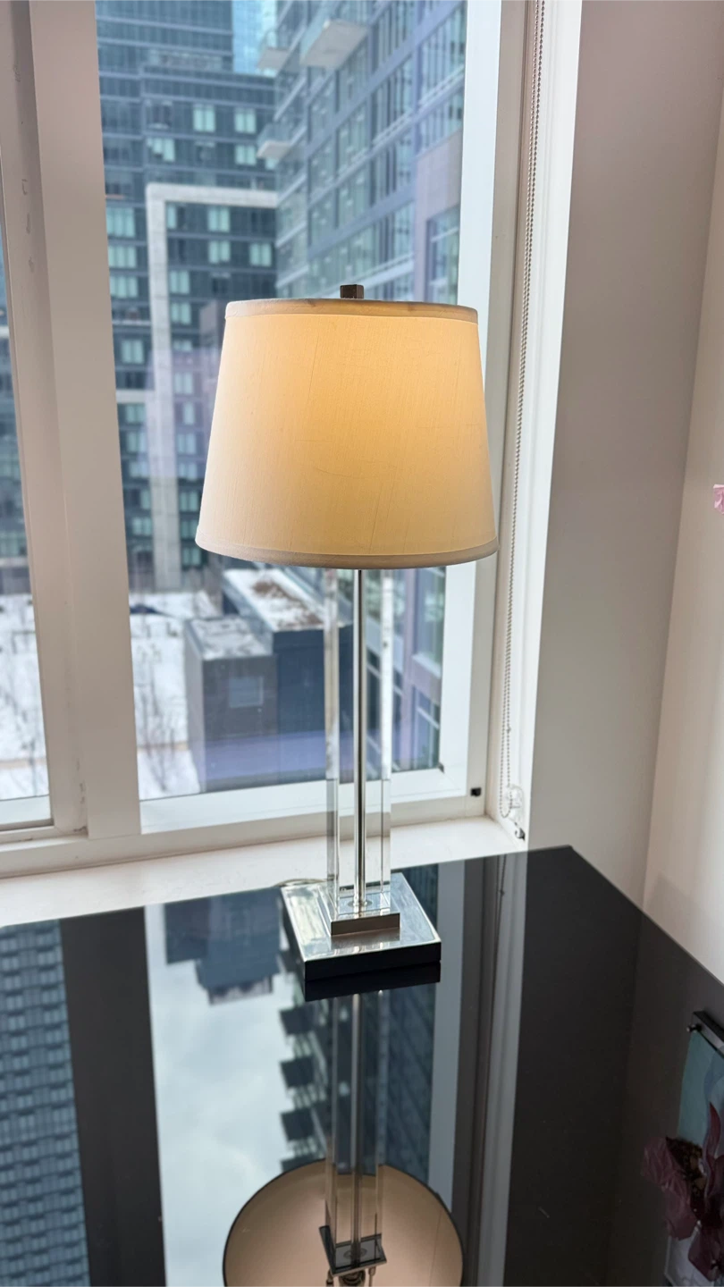 Tall Crystal Table Lamp 30”H