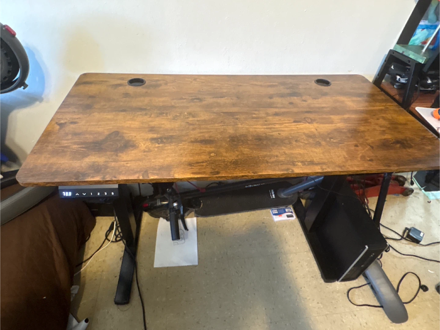 Adjustable Standing Desk with Wooden Top