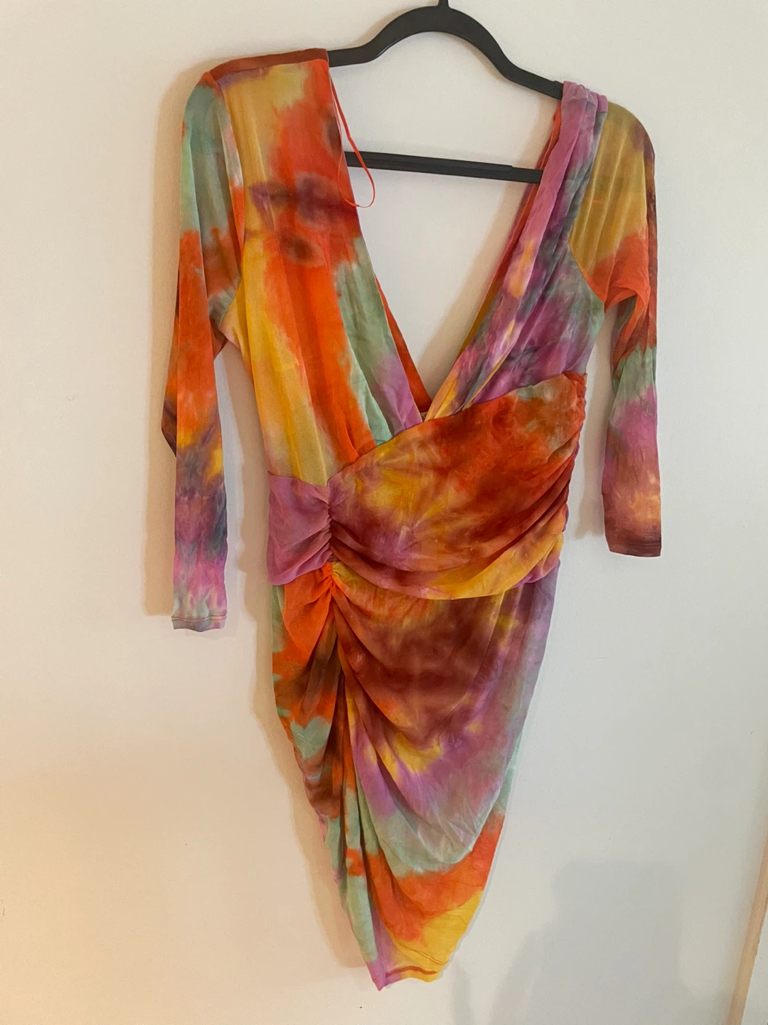 Ruched Mesh Dress