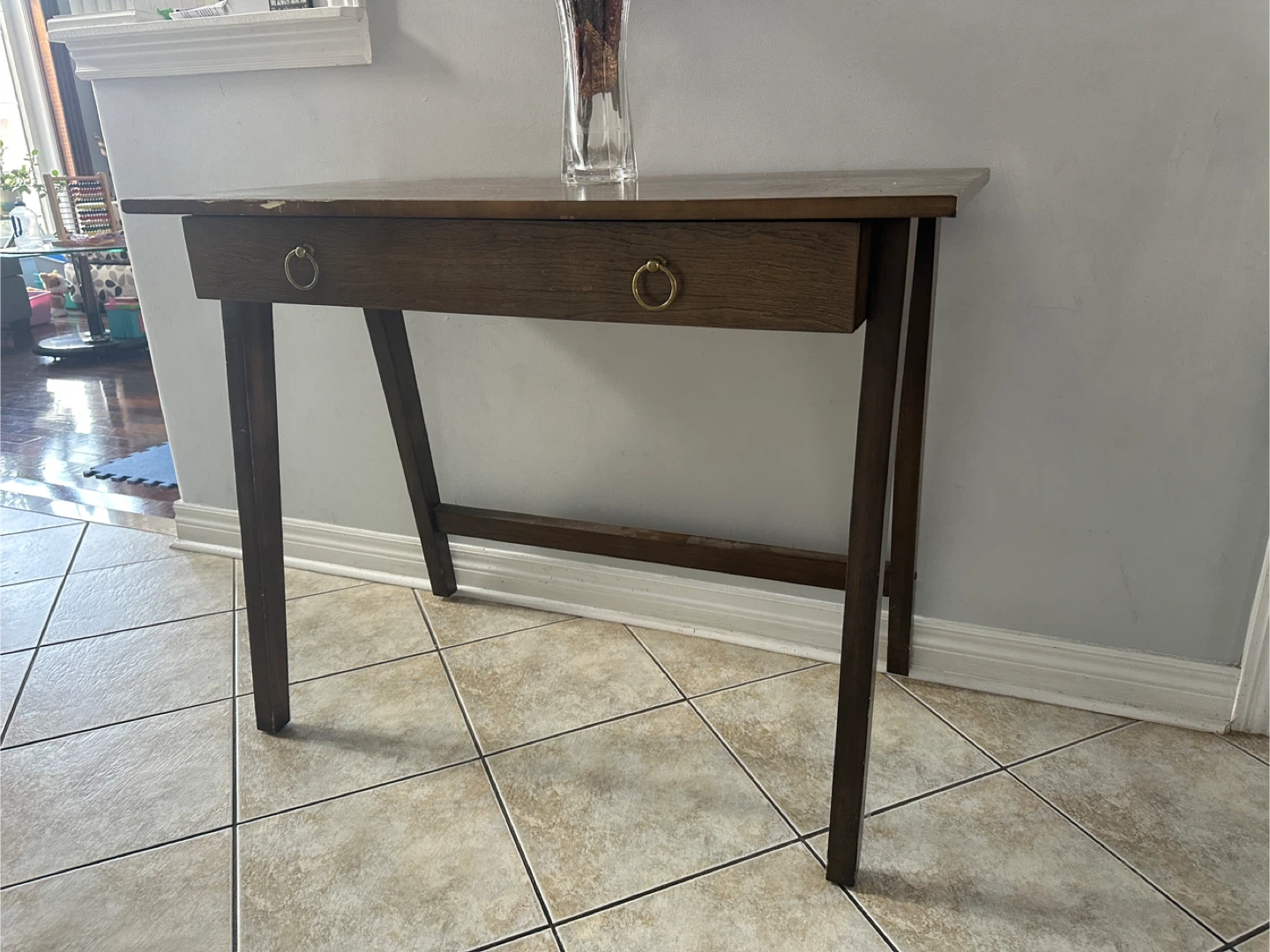 Wooden Console Table with Drawer - photo 4