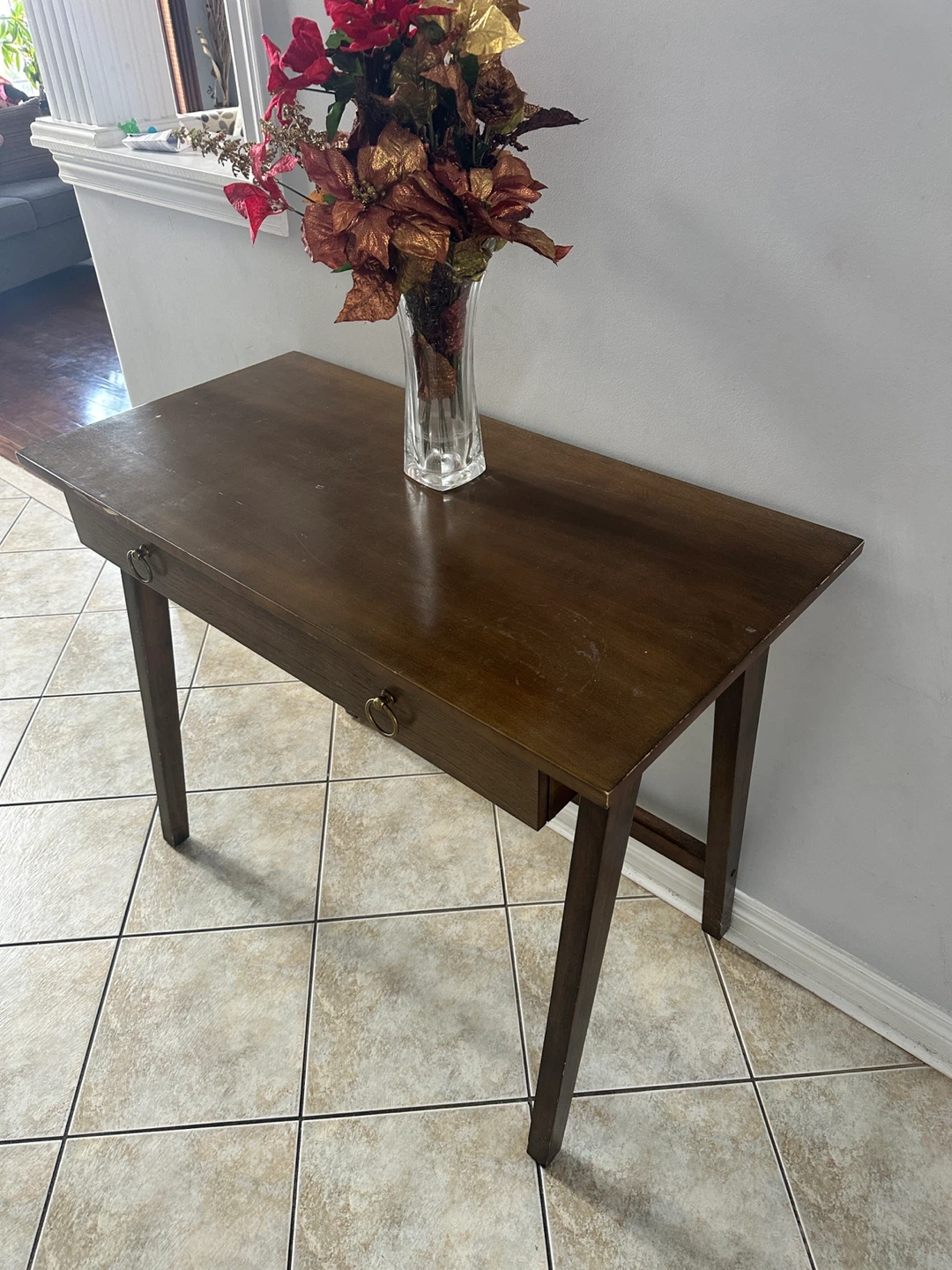 Wooden Console Table with Drawer - photo 2
