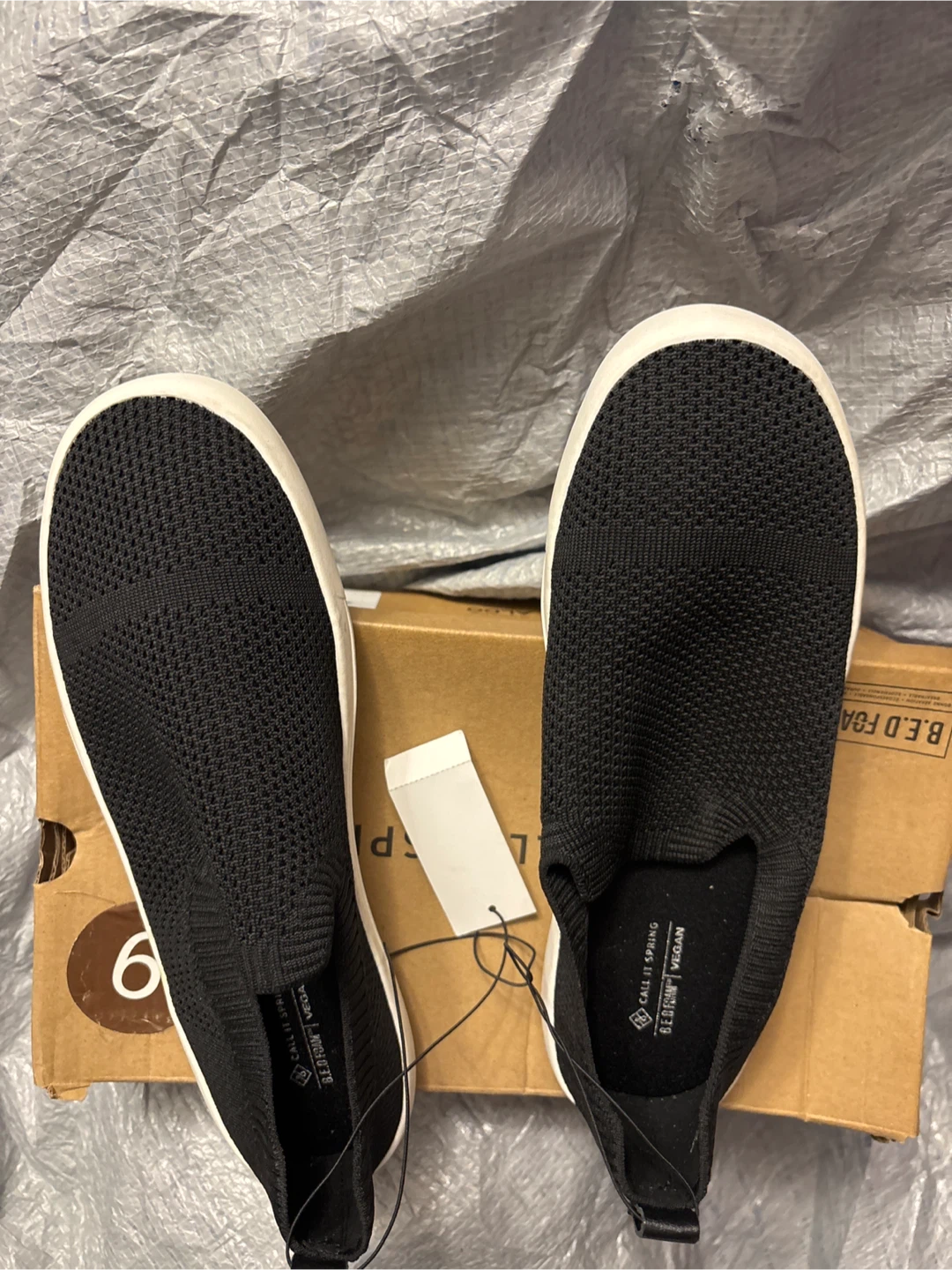 Call It Spring Black Slip-On Sneakers Size 9