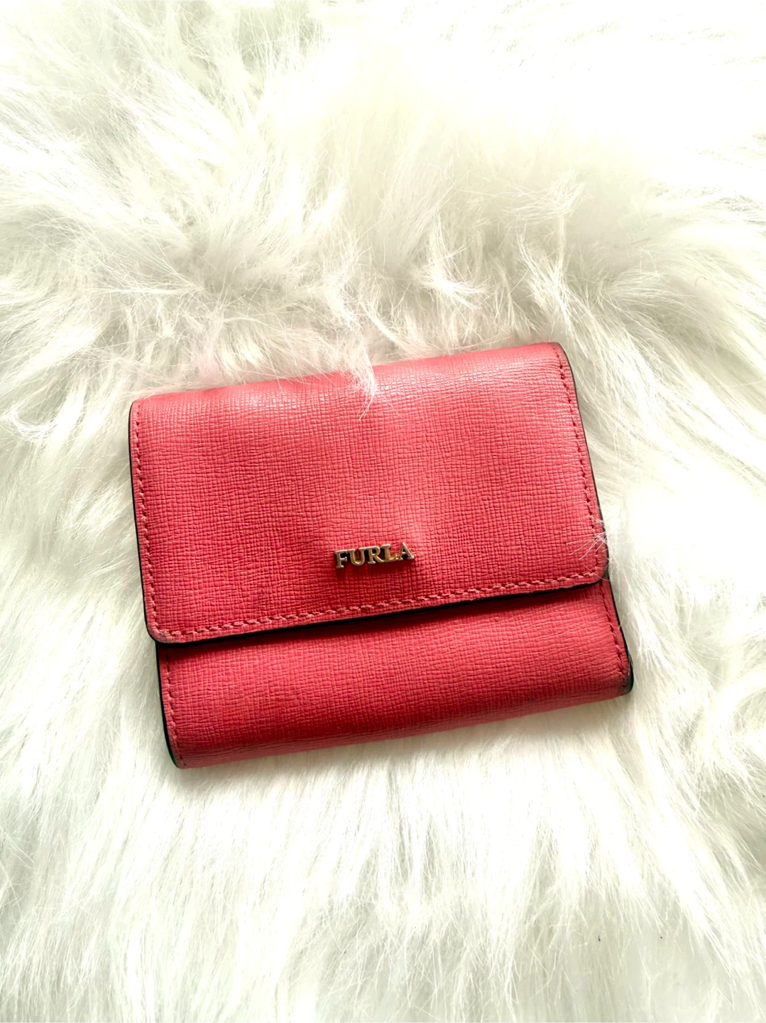 Furla Pink Leather Bi-Fold Wallet