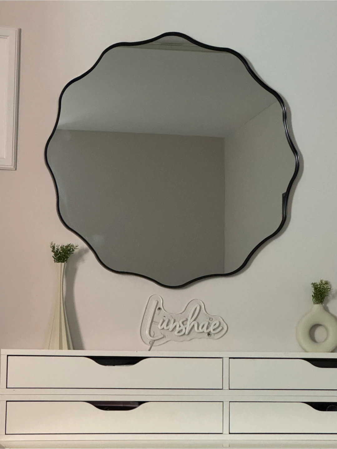 Wavy Black Framed Mirror - photo 2