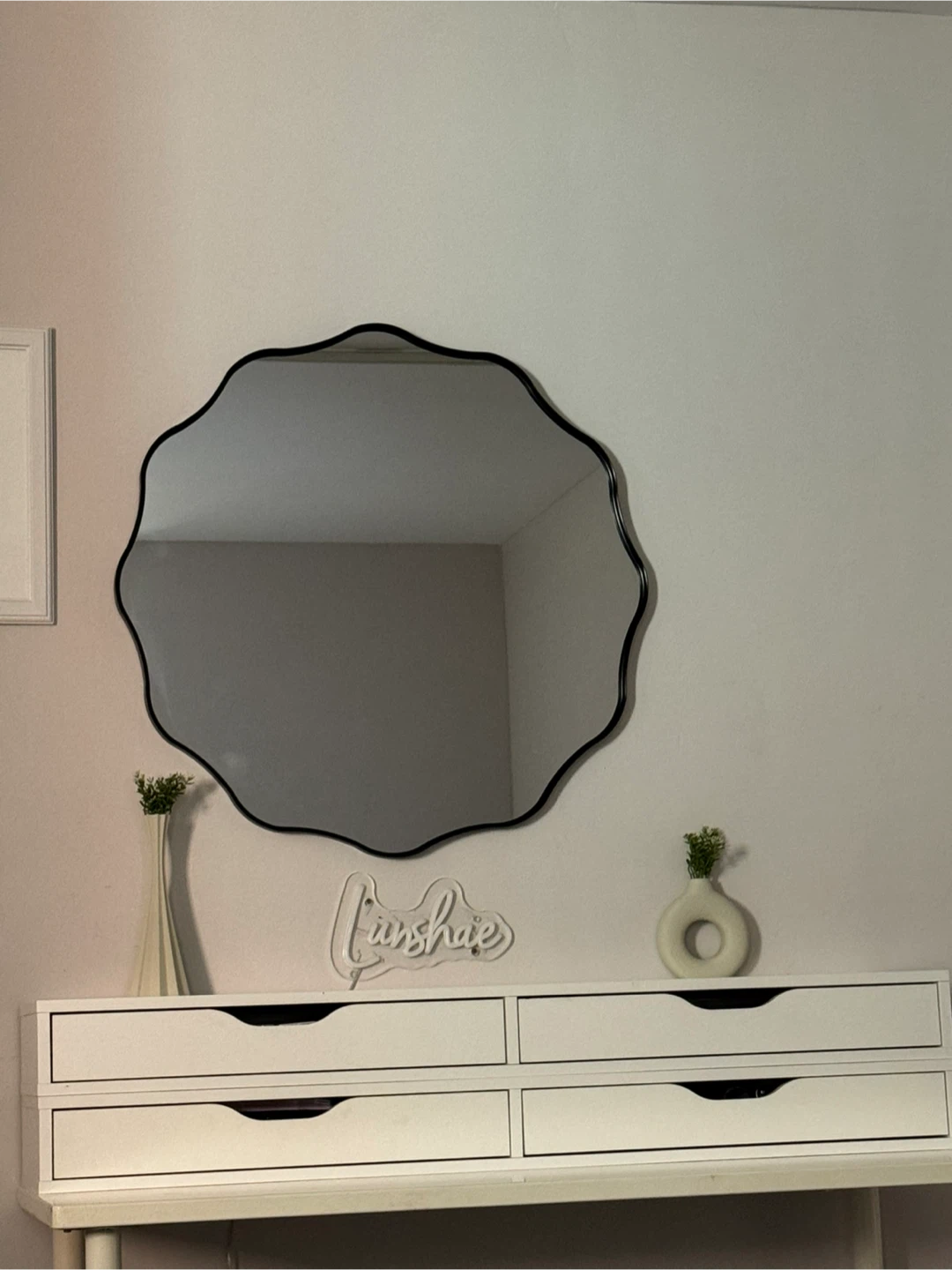 Wavy Black Framed Mirror - photo 3