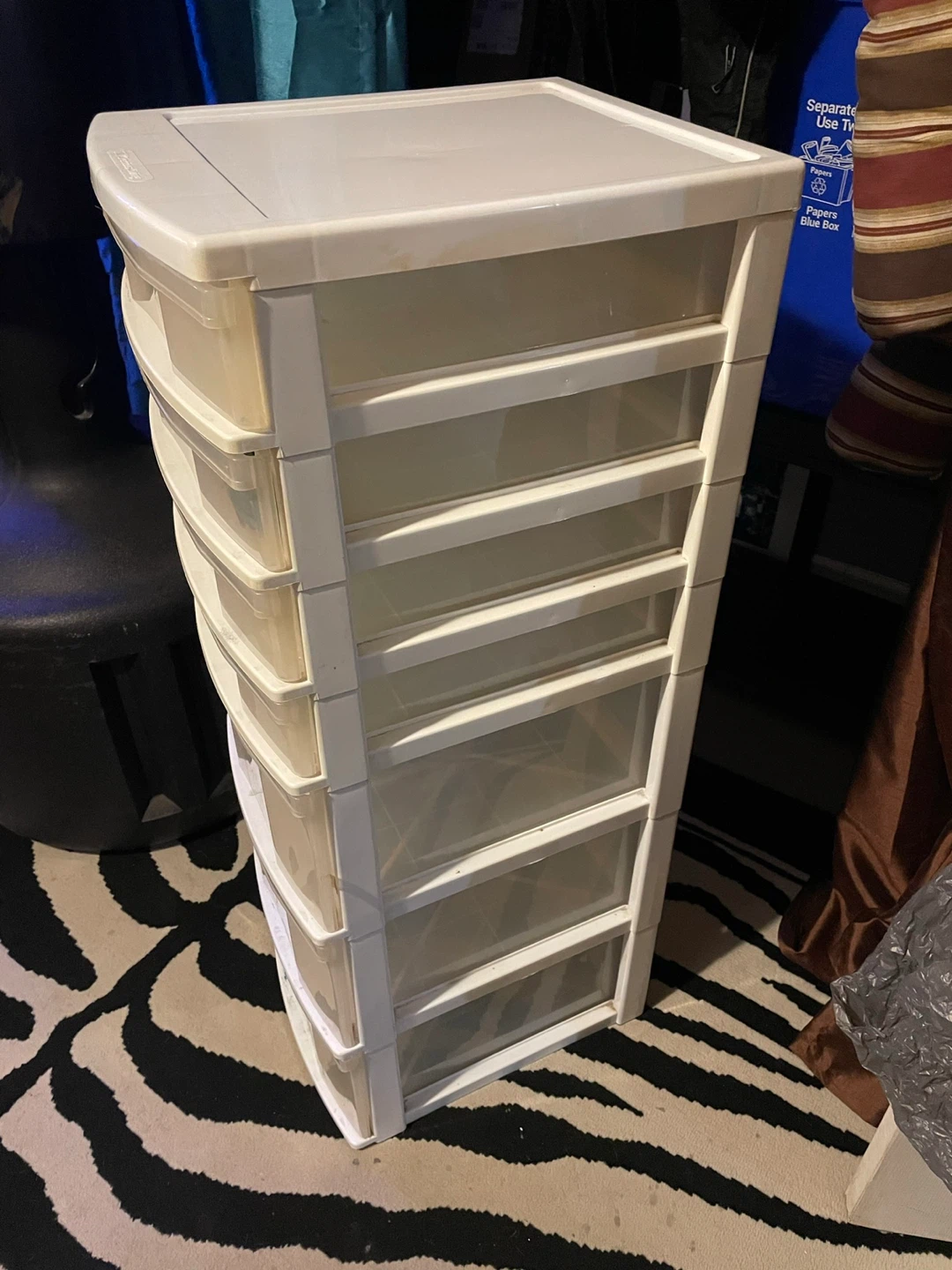 Plastic 7-Drawer Storage Cart