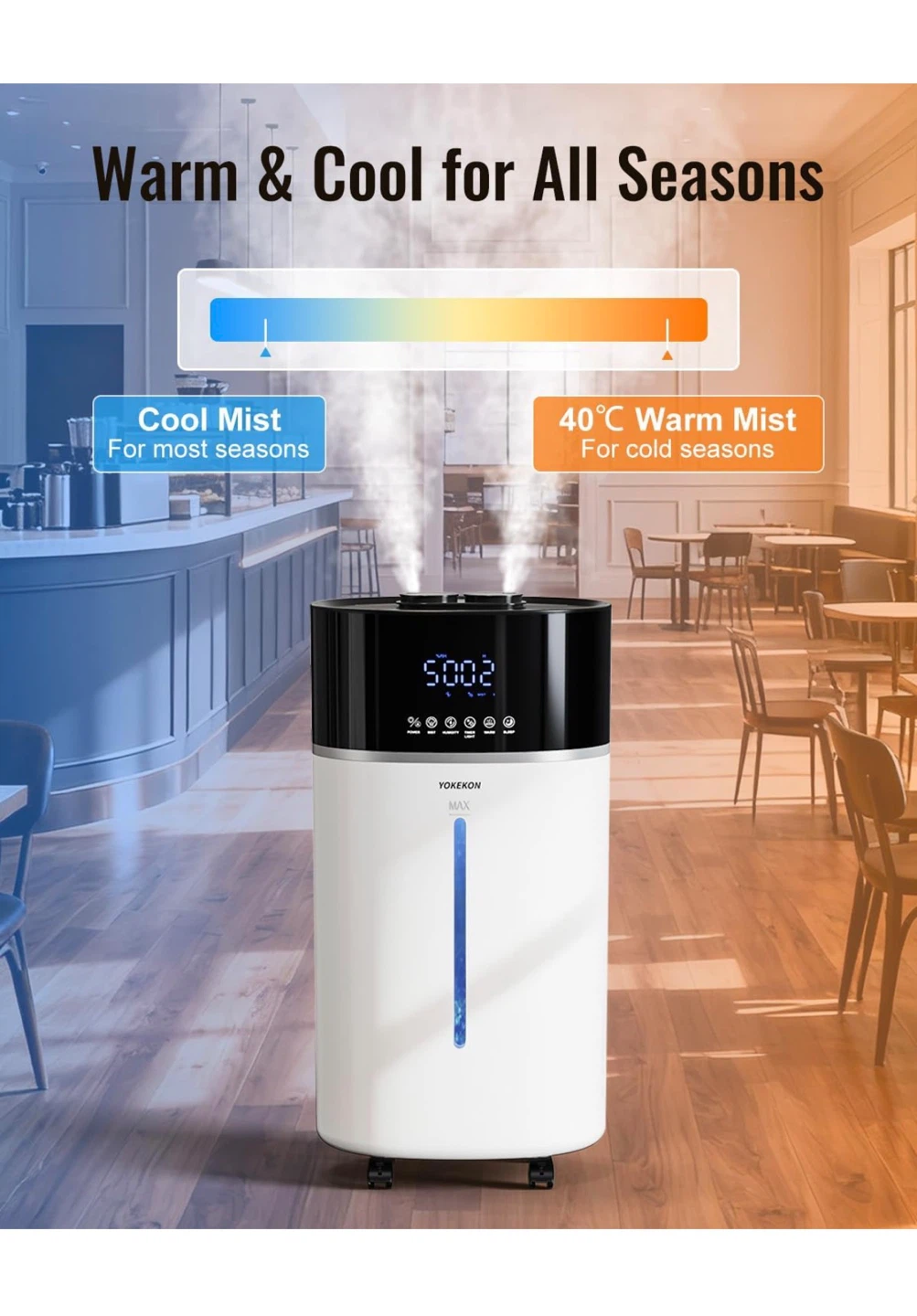 YOKECON Cool and Warm Mist Humidifier - 4.76 Gal, 18L - photo 3