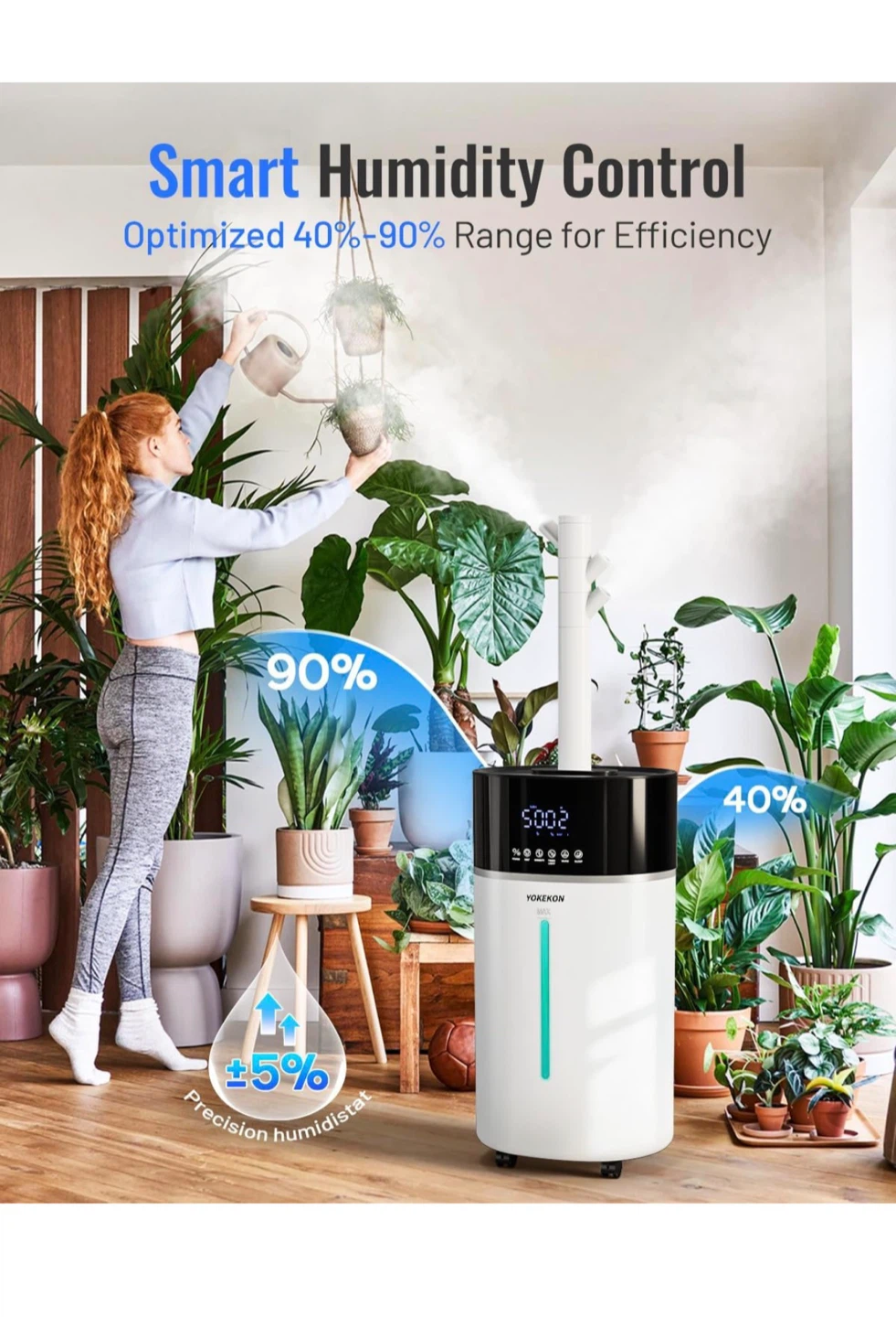 YOKECON Cool and Warm Mist Humidifier - 4.76 Gal, 18L - photo 5