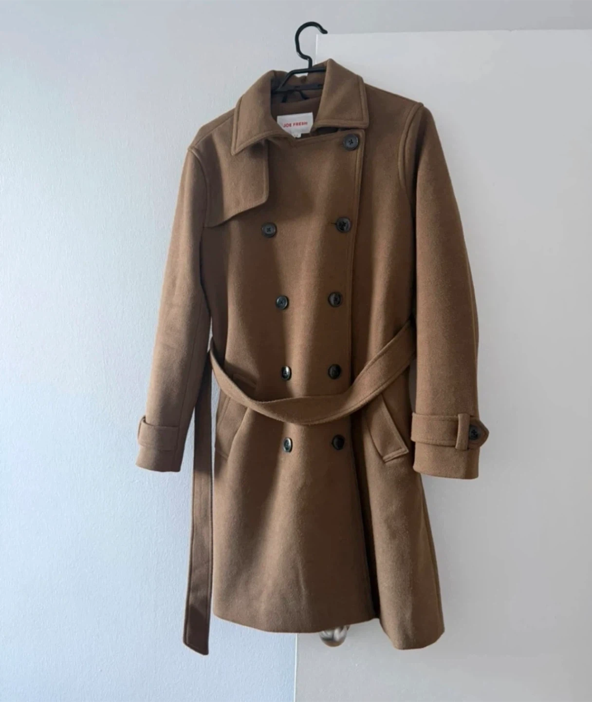 Joe Fresh Women's Brown Wool Blend Trench Coat