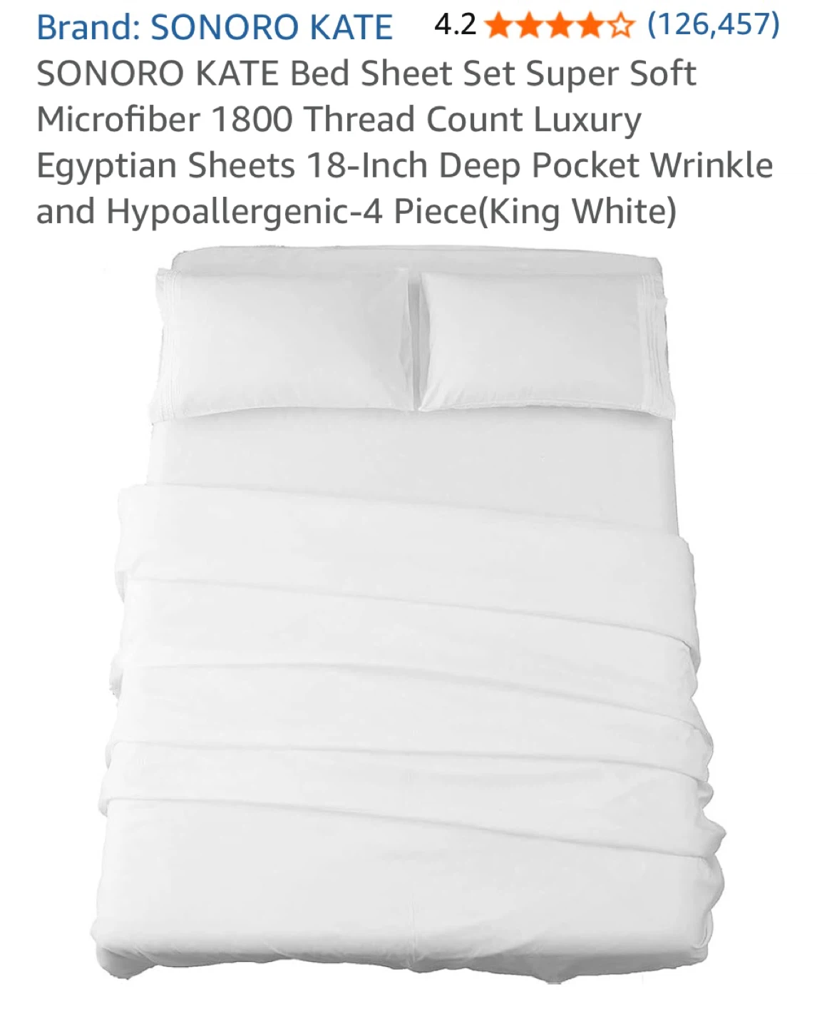 SONORO KATE Queen Size Bed Sheet Set - White - photo 3