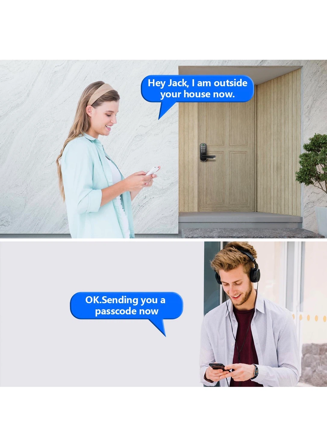 Smart Door Lock with Handle Keypad Fingerprint app Control KE65 - photo 4