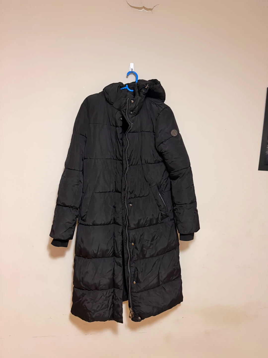 Black Puffer Coat with Hood - photo 2
