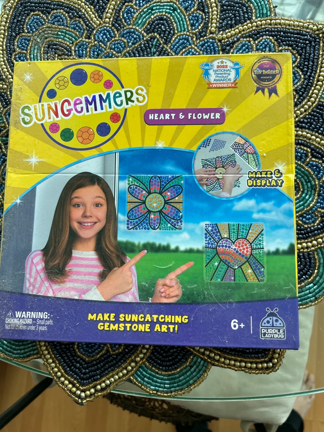 Sungemmers Heart & Flower Suncatching Gemstone Art Kit