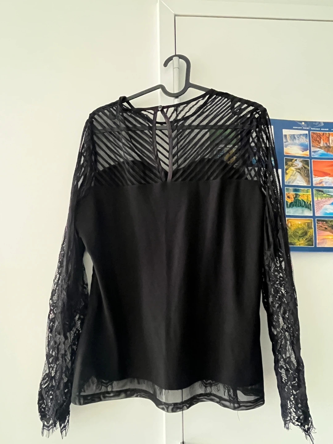 Black Lace Long Sleeve Blouse - photo 2
