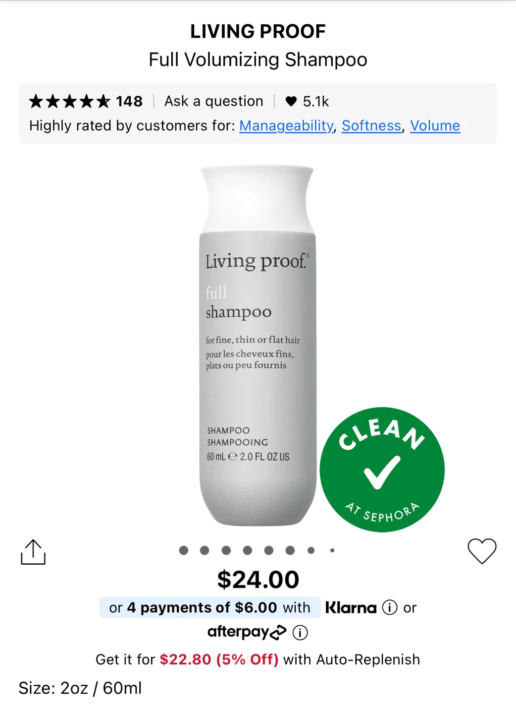 Living Proof Full Volumizing Shampoo (2 oz / 60 ml)