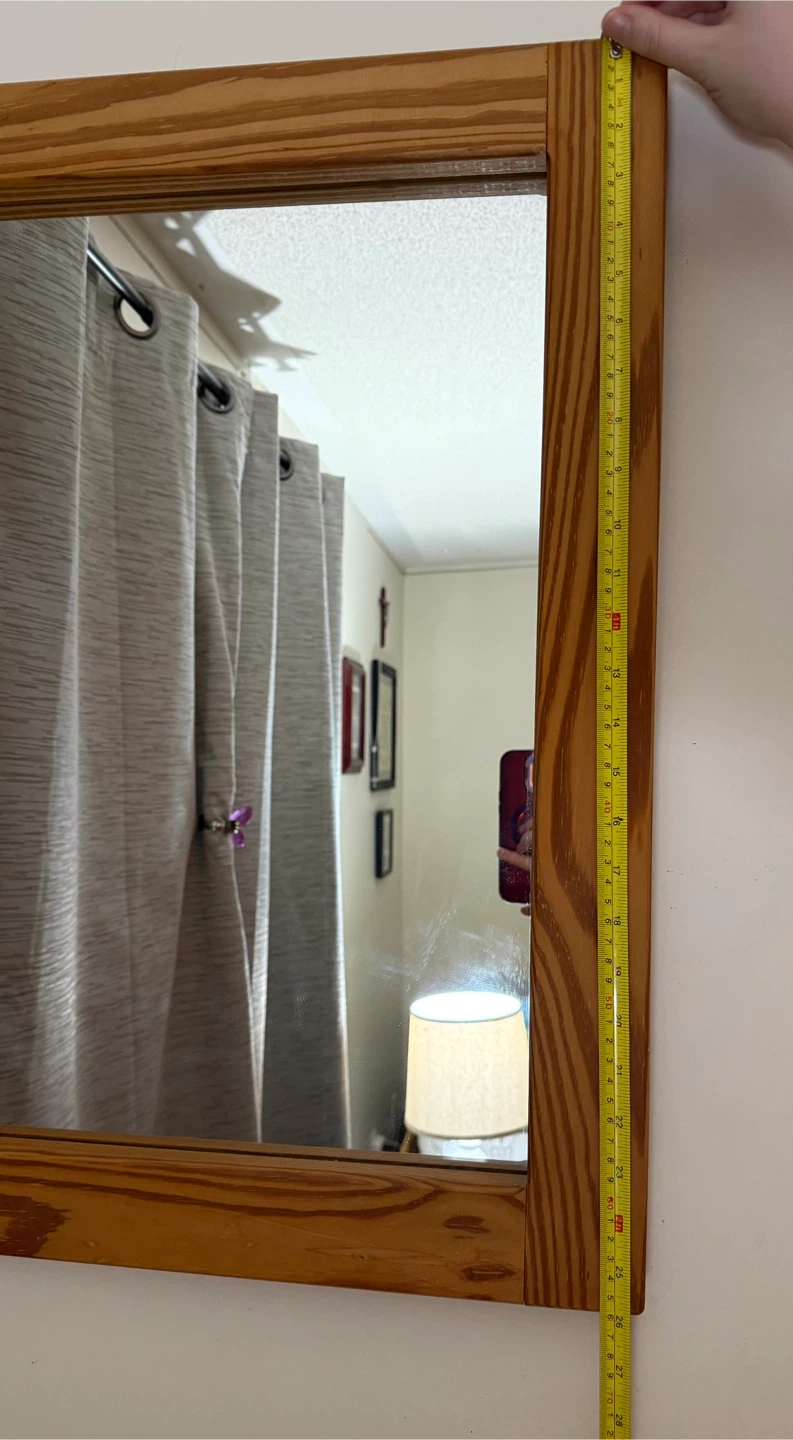 Wooden pine mirror - photo 2